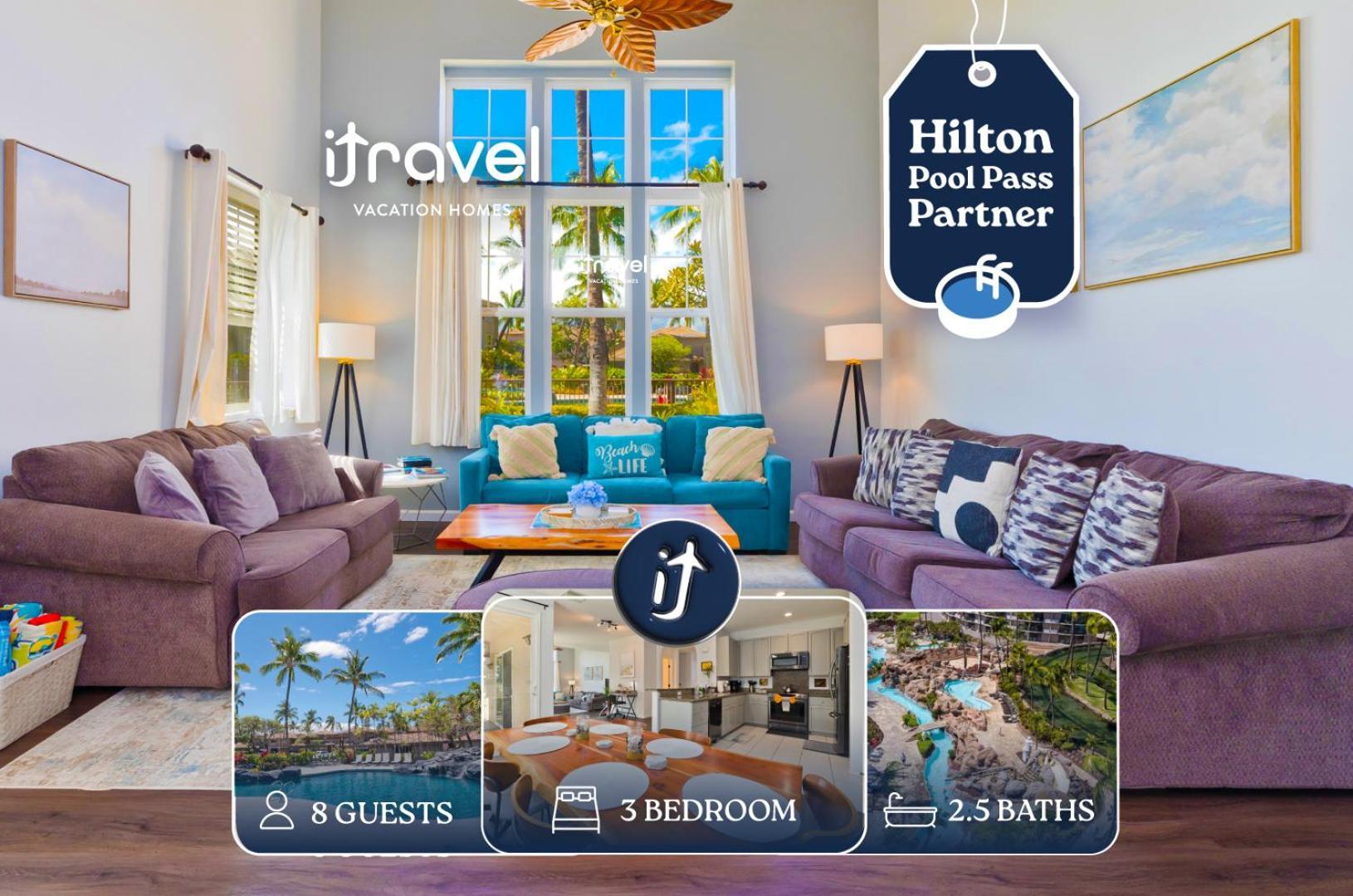 Hilton Pool Pass Included - Stylish Central Villa Mins To Beach Pool & Spa Waikoloa Eksteriør billede